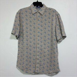 Age of Wisdom Men's Short Sleeve Button Up Shirt Beach Travel Large Floral Modal